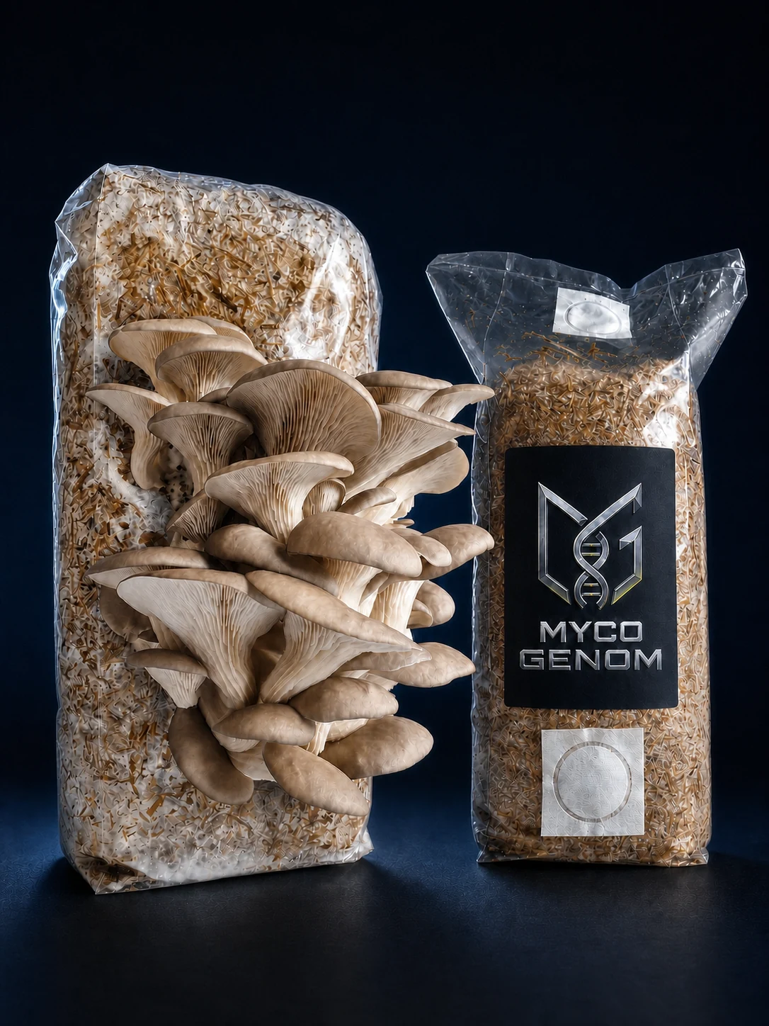 Winter Oyster ready-to-fruit mushroom growing block