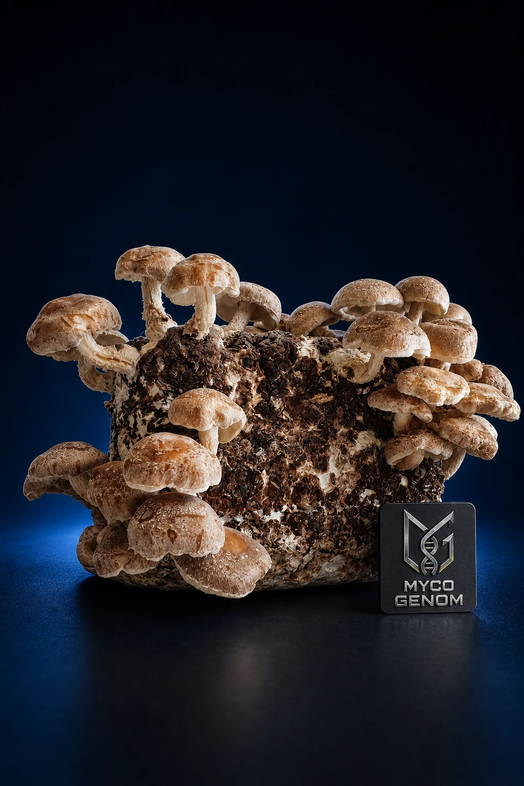 Shiitake ready-to-fruit mushroom growing block